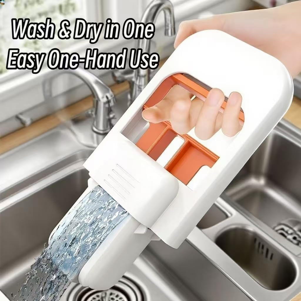 Foldable Desktop Mini Sponge Mop | Portable Wet & Dry Cleaning | Self‑Squeezing Mop for Kitchen, Bathroom, Car & Glass